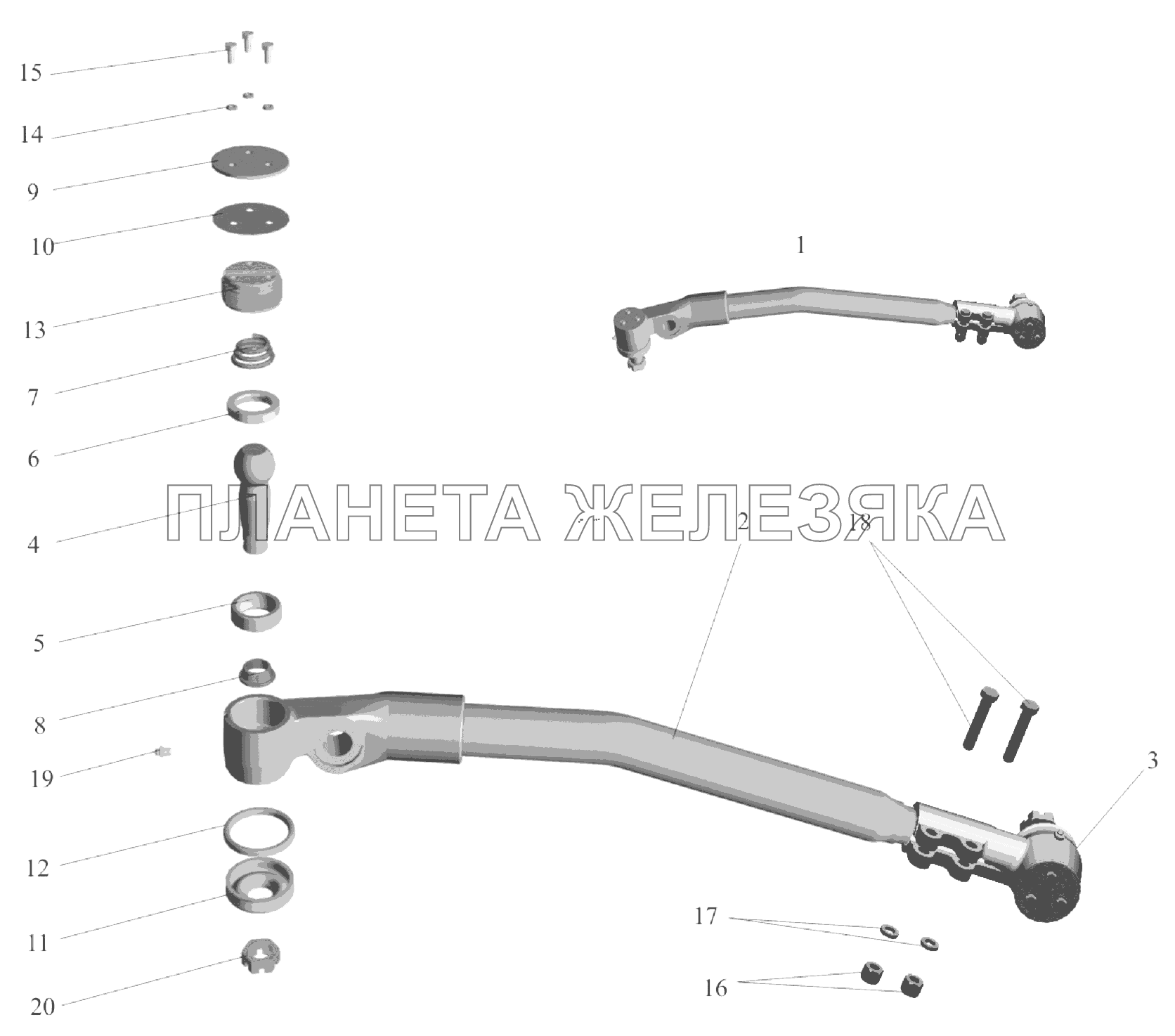 Тяга продольная 5551-3003010-30 МАЗ-6303A3, 6303A5